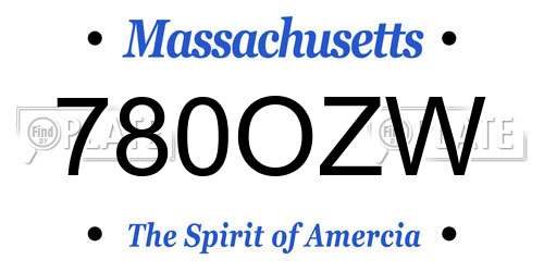 780OZW Massachusetts License Plate