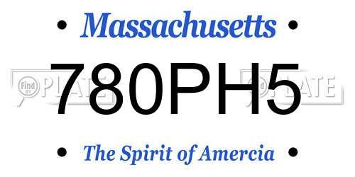 780PH5 Massachusetts License Plate