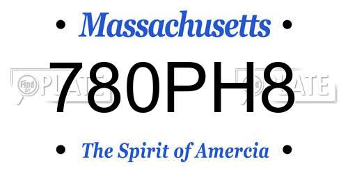 780PH8 Massachusetts License Plate