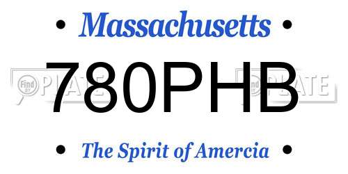 780PHB Massachusetts License Plate