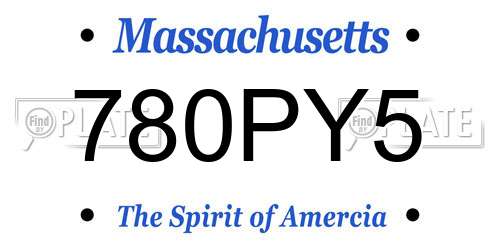780PY5 Massachusetts License Plate