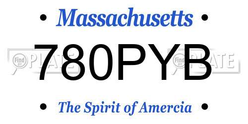 780PYB Massachusetts License Plate