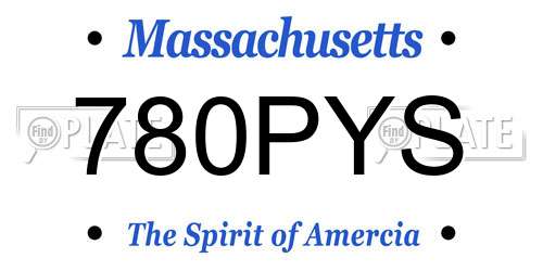780PYS Massachusetts License Plate
