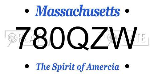 780QZW Massachusetts License Plate