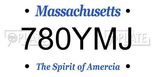 780YMJ Massachusetts License Plate