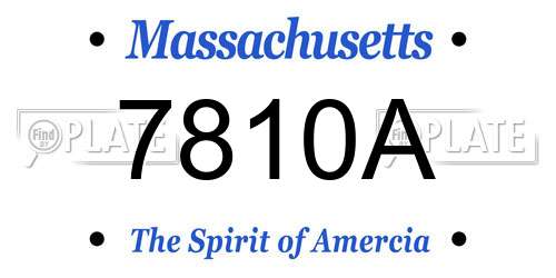 7810A Massachusetts License Plate