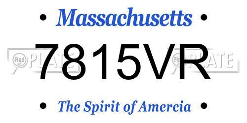 7815VR Massachusetts License Plate
