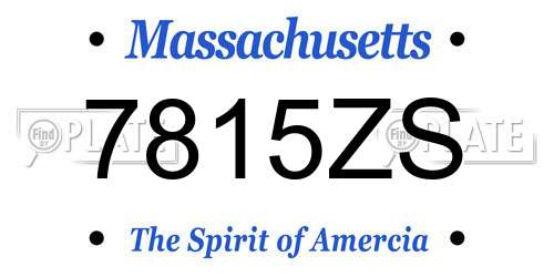 7815ZS Massachusetts License Plate