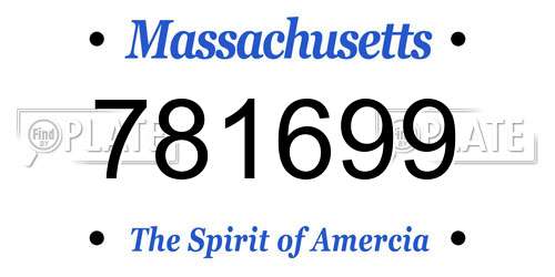 781699 Massachusetts License Plate