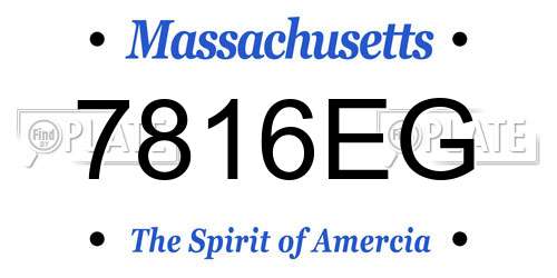 7816EG Massachusetts License Plate