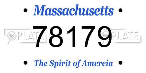 78179 Massachusetts License Plate