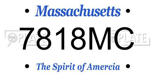 7818MC Massachusetts License Plate