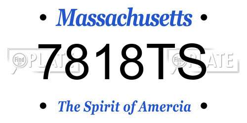 7818TS Massachusetts License Plate