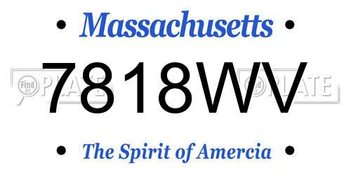 7818WV Massachusetts License Plate