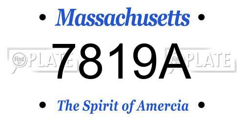 7819A Massachusetts License Plate