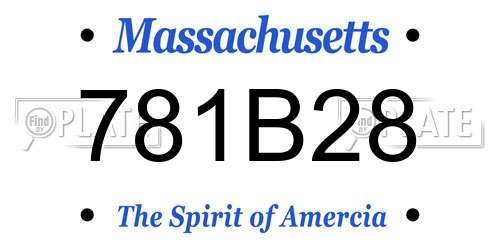 781B28 Massachusetts License Plate