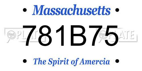 781B75 Massachusetts License Plate