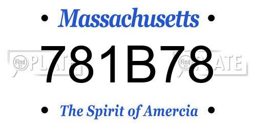 781B78 Massachusetts License Plate