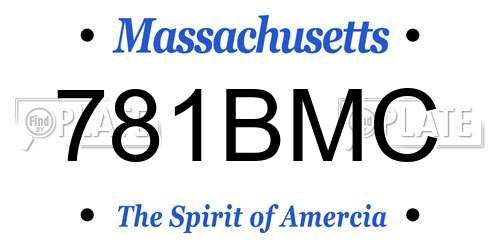 781BMC Massachusetts License Plate