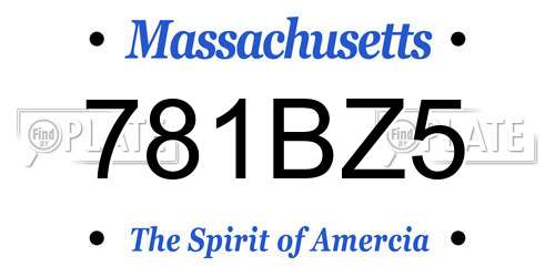 781BZ5 Massachusetts License Plate