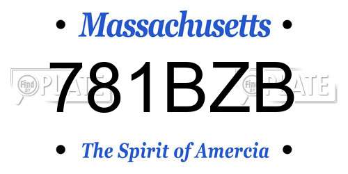 781BZB Massachusetts License Plate