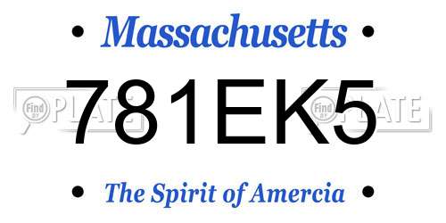 781EK5 Massachusetts License Plate