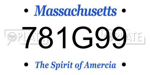 781G99 Massachusetts License Plate