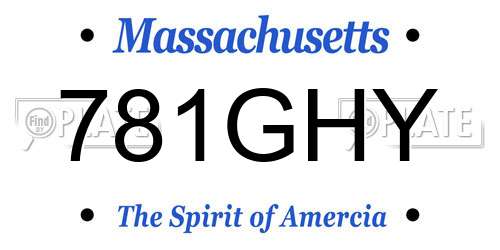 781GHY Massachusetts License Plate
