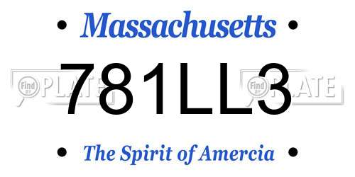 781LL3 Massachusetts License Plate