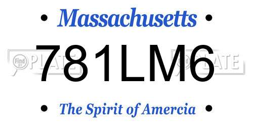 781LM6 Massachusetts License Plate