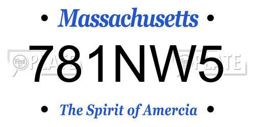 781NW5 Massachusetts License Plate