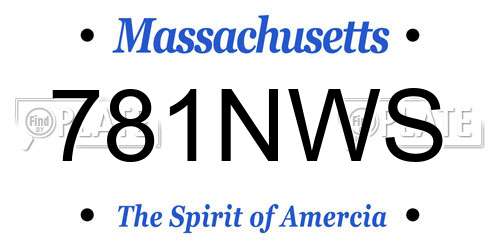 781NWS Massachusetts License Plate