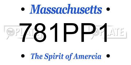 781PP1 Massachusetts License Plate
