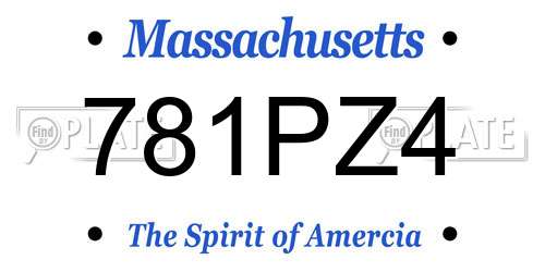 781PZ4 Massachusetts License Plate