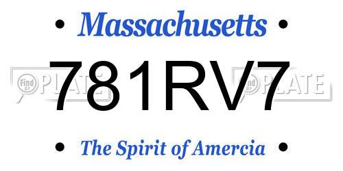 781RV7 Massachusetts License Plate