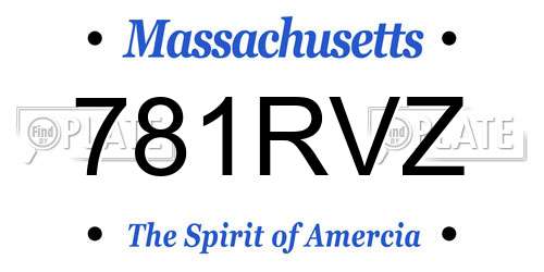 781RVZ Massachusetts License Plate