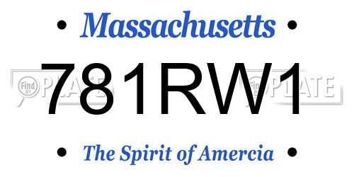 781RW1 Massachusetts License Plate