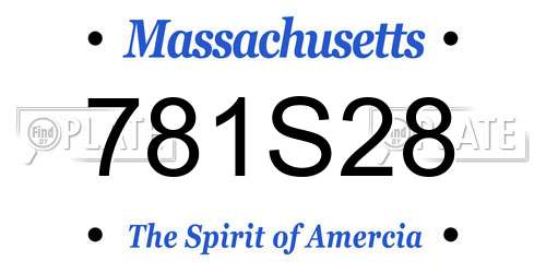 781S28 Massachusetts License Plate