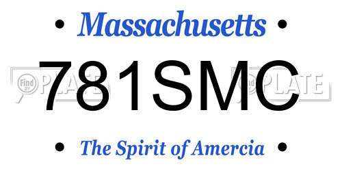 781SMC Massachusetts License Plate