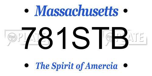 781STB Massachusetts License Plate