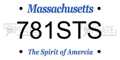 781STS Massachusetts License Plate