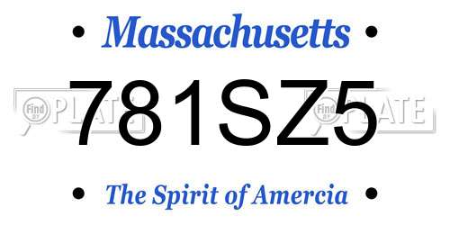 781SZ5 Massachusetts License Plate