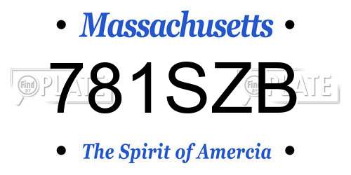 781SZB Massachusetts License Plate