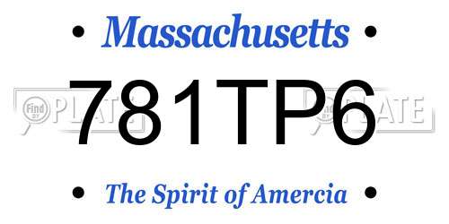 781TP6 Massachusetts License Plate