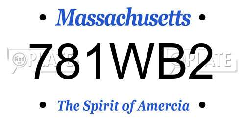 781WB2 Massachusetts License Plate