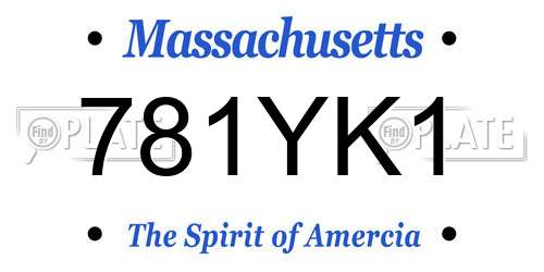 781YK1 Massachusetts License Plate