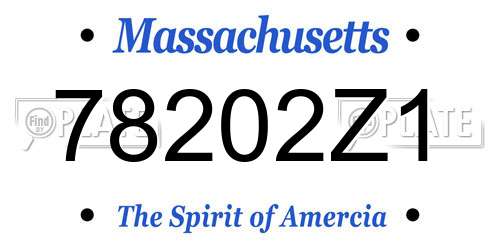 78202Z1 Massachusetts License Plate