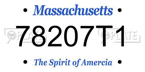 78207T1 Massachusetts License Plate