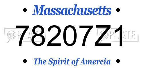 78207Z1 Massachusetts License Plate