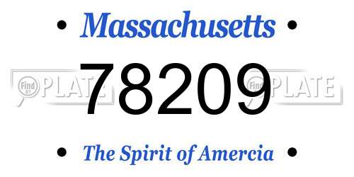78209 Massachusetts License Plate